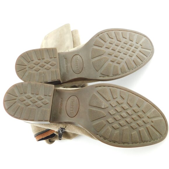 BORN Brown Taupe Suede Leather Knee High Block Heel Boots 8 - Picture 7 of 10